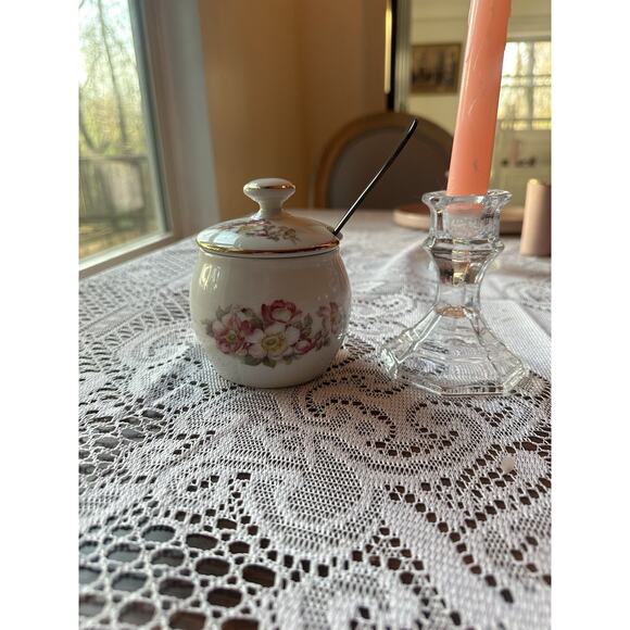 Gerald Porzellan Porcelain Floral and Gold Trimmed Marmalade Jam Mustard Dish - Picture 4 of 7